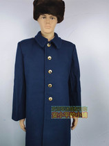 87 old fashioned blue wool big coat single row buttoned up mens wool stock old stock Out of stock
