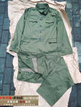 Old-fashioned 65 military green veteran clothing comrades-in-arms gathering 78 vintage polyester card true suit old-fashioned