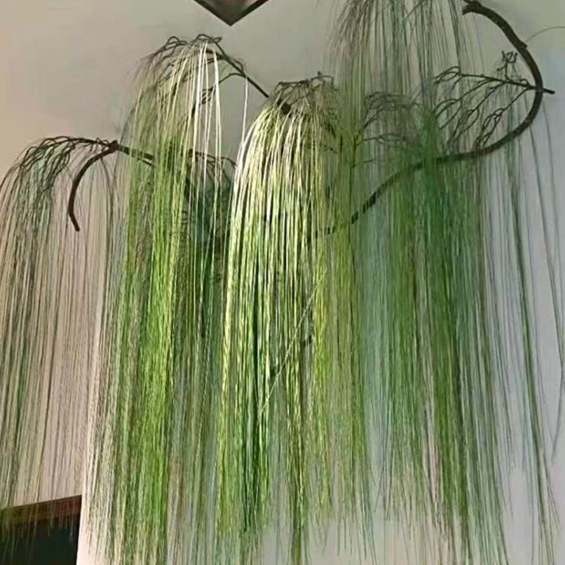Large Hanging Artificial Willow Branches with Realistic Willow Buds, Green Plants, Plastic Flowers, Willow Leaves, Decorative Vines, and Hanging Plants Large Hanging Artificial Willow Branches with Realistic Willow Buds, Green Plants, Plastic Flowers, Willow Leaves, Decorative Vines, and Hanging Plants