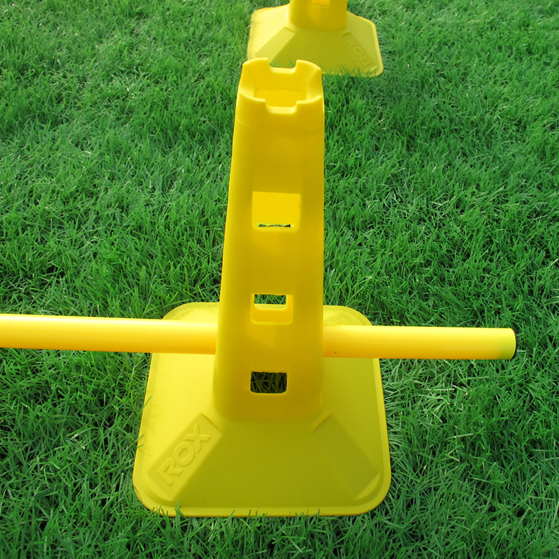 Factory direct football training logo bucket square 32cm tapered logo bucket with hole obstacle ice cream cone