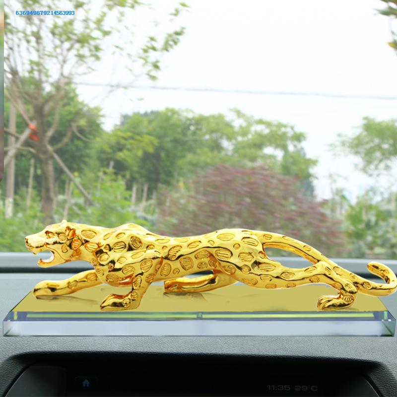 Large Number Golden Money Leopard Pendulum in car Ornament Upscale Men's Car Perfume On-board Work Console Leopard Decorations