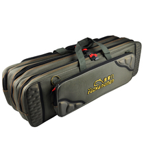 Waterproof canvas 80 90cm three-layer thickened and widened boutique fishing gear bag Sea Pole bag fishing rod bag backpack