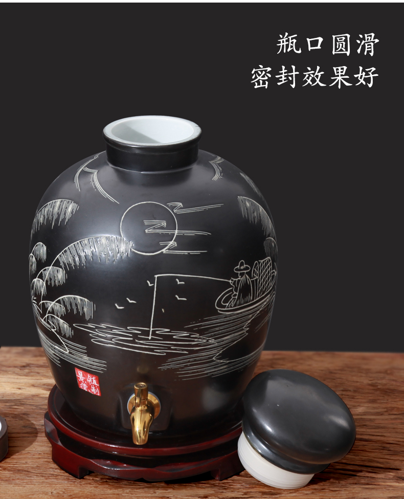 Jingdezhen jars bottle ceramic household 10 jins seal wine archaize 30 jins of 50 pounds it brewing wine