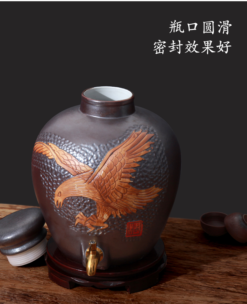 Jingdezhen ceramic jars seal save it 50 kg 20 jins wine liquor GuanPing archaize home wine jars