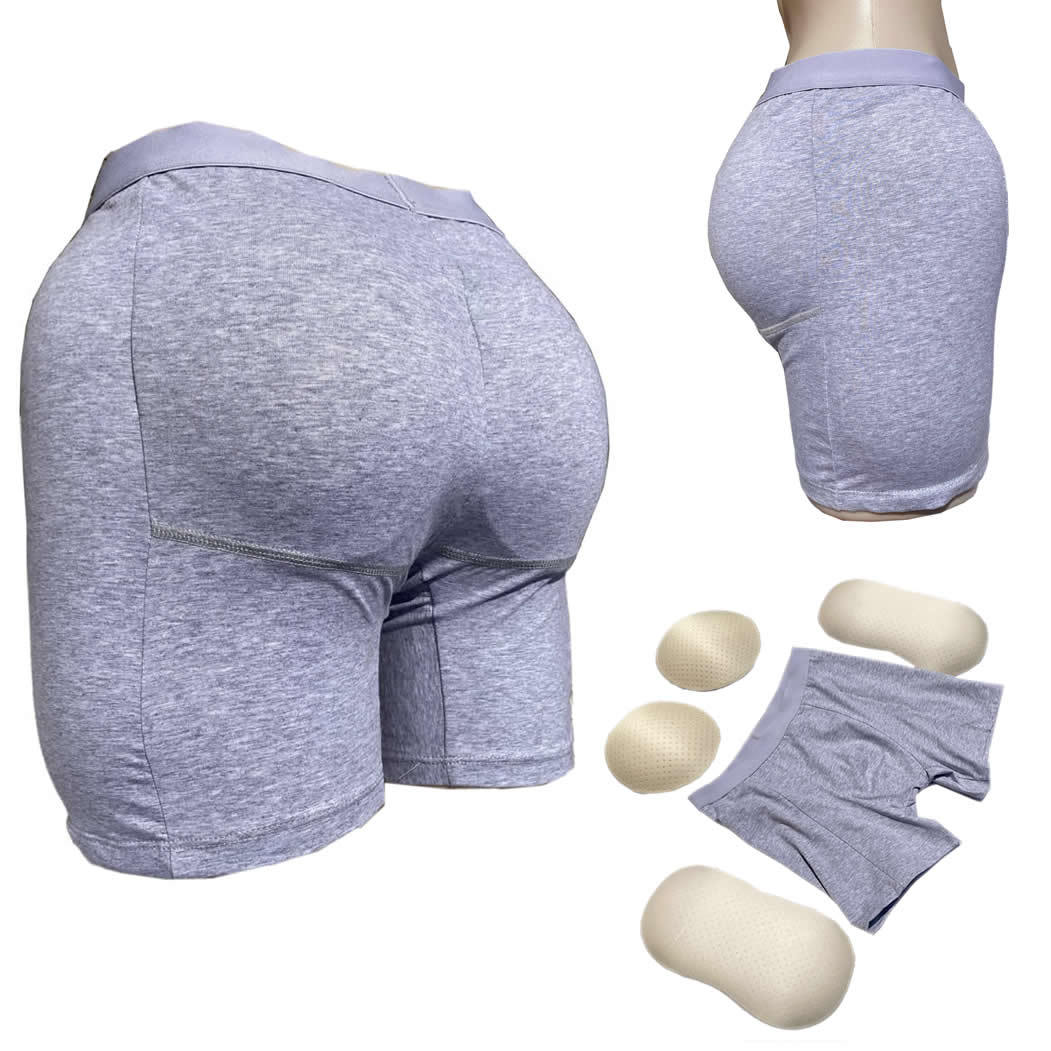 Buttocks and hips artifact 4 holes sponge inserts rich exaggerated thighs men's hip-lifting panties pseudo-mother thickened fake big ass