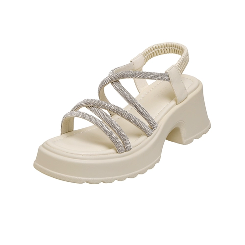 Летние сандалии, белая обувь на платформе, подходит с юбкой, коллекция 2023, подходит для подростков
