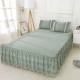 Qiao Ý giường công chúa ren váy mùa hè màu tím bedspread 1.5m1.8 đúp Simmons nệm bảo vệ - Váy Petti váy giường đẹp	