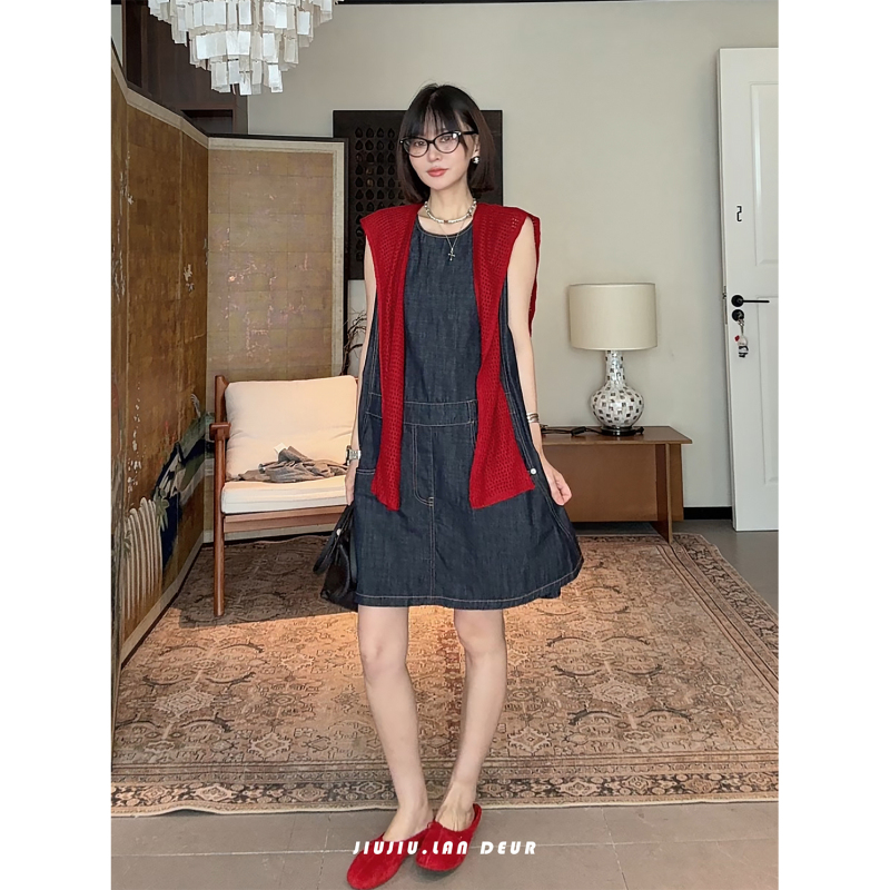 Lan Deur【Simple and Cloudy】Retro High-End Loose Casual Versatile Dress for Women