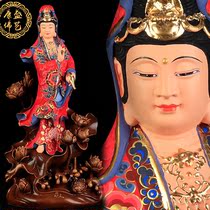 Nine lotus Guanyin Buddha statue pure copper dripping Guanyin Bodhisattva station Lotus Guanyin statue enshrined home handmade ornaments