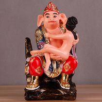 Pig Bajie decoration Net altar messenger ceiling Marshal Buddha statue Lucky trick Peach blossom Pig Bajie holding daughter-in-law woman statue