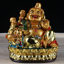 6-inch five-son Maitreya Buddha statue Maitreya Maitreya Buddha Bodhisattva Laughing Buddha Big Belly Buddha Resin Buddha Statue