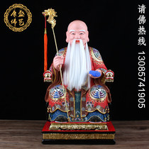16-inch Antarctic immortal Buddha statue birthday star camphor wood carving ancient color Antarctic old son the statue of the Great Emperor