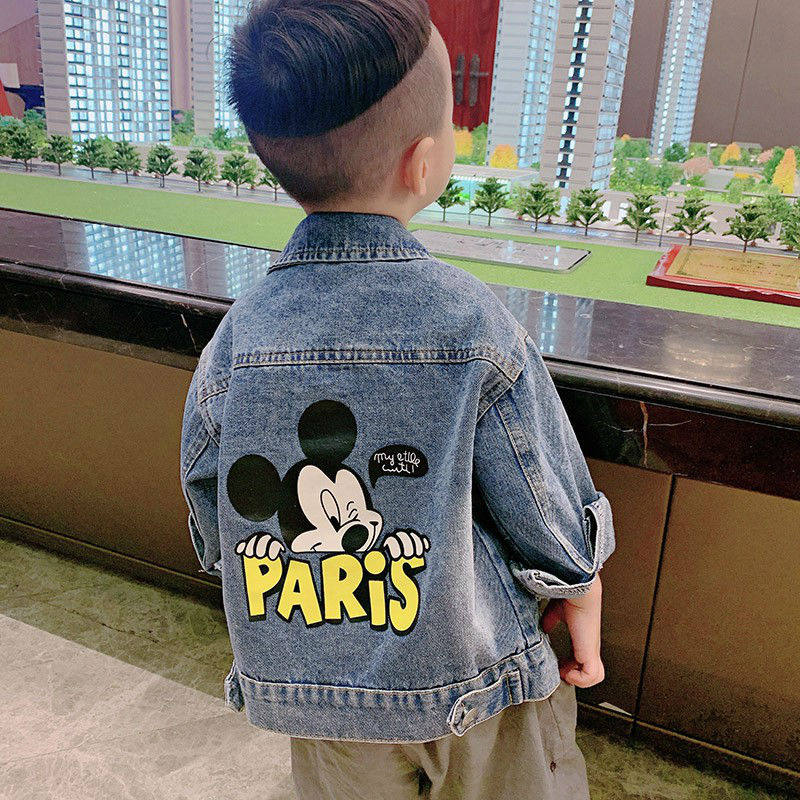 Autumn new boy's top trendy handsome and fashionable autumn 1-year-old boy baby clothes boy denim jacket cardigan 2