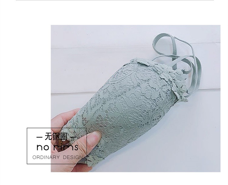 Bộ đồ lót ren đặt áo ngực nữ không có vành trên áo ngực dày gợi cảm để nhận được bộ ngực nhỏ chống chảy xệ quần lót nữ