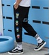 Cộng thêm quần nhung nam rộng rãi cộng với phân bón quần thể thao XL mùa thu đông quần hip hop chất béo nam phiên bản Hàn Quốc của xu hướng quần áo thể thao nam Cực lớn