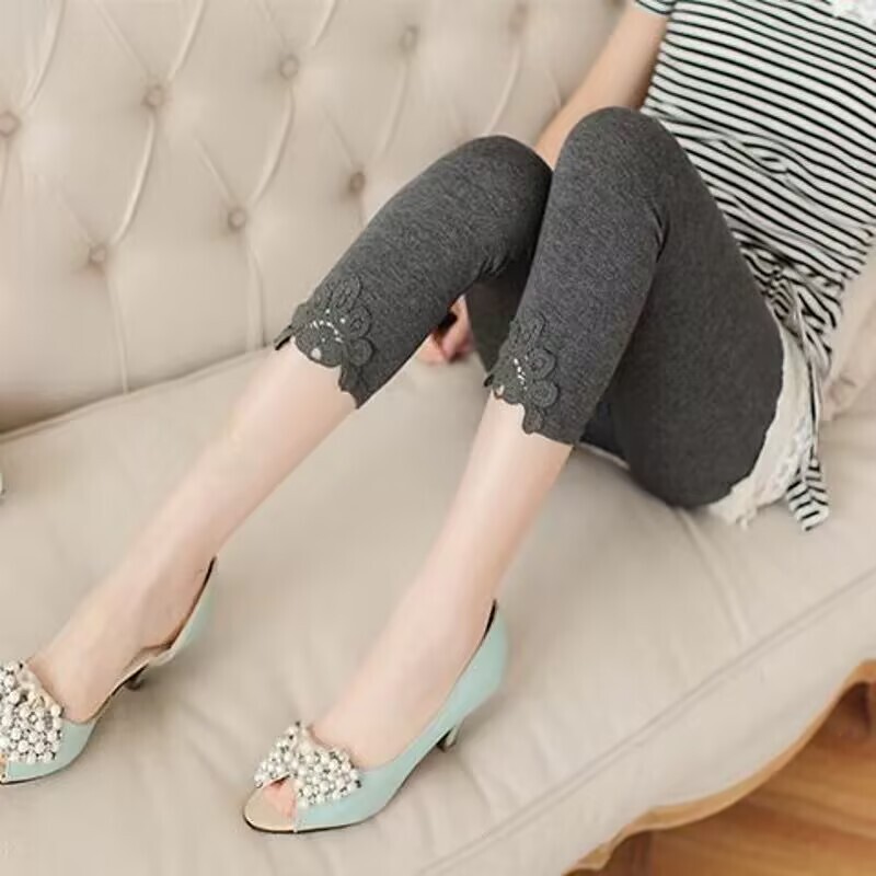 Clearance Maternity Pants, Three-Quarter Length Maternity Leggings, Spring and Summer Thin Three-Quarter Pants, Summer Outerwear, Plus Size Maternity Summer Wear