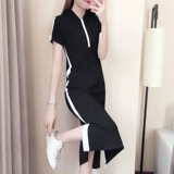 Летнее длинное платье-футболка, спортивная юбка для отдыха, платье, средней длины, короткий рукав, оверсайз, свободный прямой крой