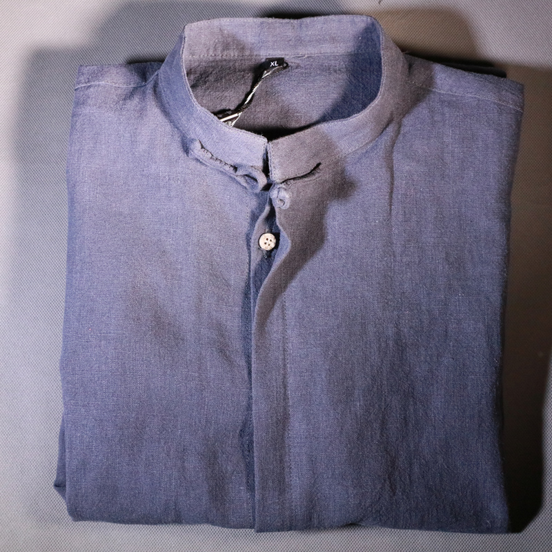 Áo dài bằng vải lanh dài tay nam chính hãng cotton và áo sơ mi vải lanh Trung Quốc áo sơ mi giản dị cỡ lớn 4xl miễn phí ủi áo - Áo áo sơ mi nam hàng hiệu