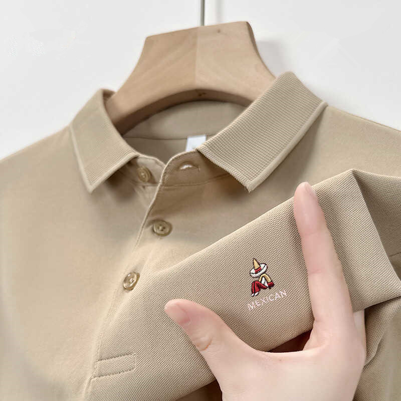 Next Dears Pure Cotton Summer Short-Sleeve T-Shirt for Men, High-End Polo Shirt with a Collar, Casual Top T-Shirt