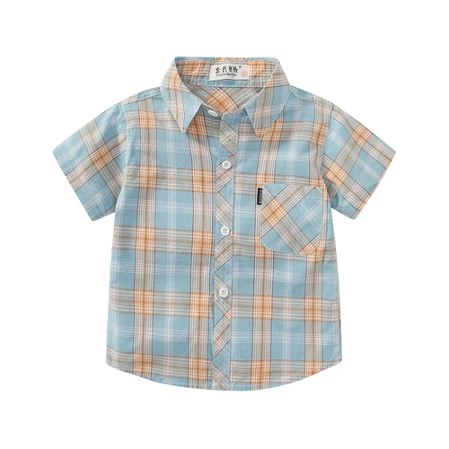 Детская рубашка, хлопковая летняя одежда для мальчиков, куртка, подходит для подростков, детская одежда