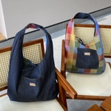 Джинсовая двусторонная вместительная и большая сумка на одно плечо для отдыха, сумка через плечо, (Трансграничная торговля)