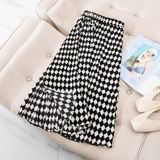 Осенняя юбка с ромбовидным узором, 2022, большой размер, по фигуре, подходит для полных девушек