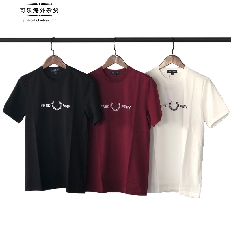 Coke Spot Fred Perry Wheat Ear FP M7514 Classic Fashion Embroidery Logo Short Sleeve T-Shirt Male