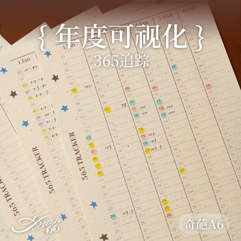 365 Check-In: Year-Round Check-In for Weight, Expenses, Habits, Exercise, and More - A6 Edition | Xuan66 | 104