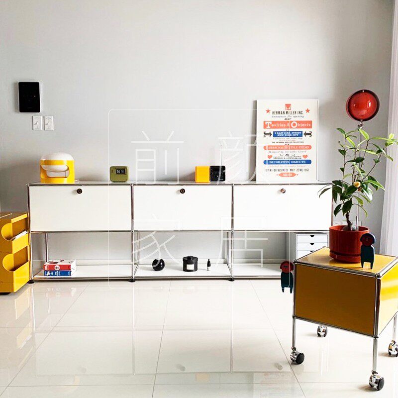 Light and luxurious bookcase modern minimalist wind leans against wall floor files Cabinet Office net red USM Style Cosmetic Storage