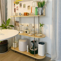 Net red minimalist Oval Shelve Stainless Steel Dining Side Cabinet Cups for Home Living room Kitchen leaning against wall Xuanguan Table