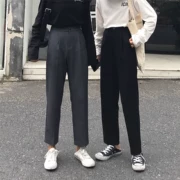 2018 phiên bản Hàn Quốc mùa thu đông sang trọng hoang dã eo cao quần ống suông thẳng giản dị nữ sinh viên đã mỏng chân chín quần
