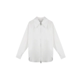 Дизайнерская белая осенняя синяя рубашка, французский стиль, воротник поло