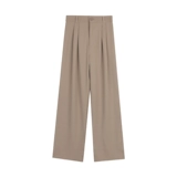 Пиджак классического кроя, хаки штаны, свободный прямой крой, высокая талия