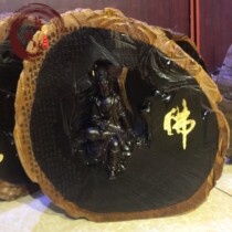 Real picture African ebony tree head solid wood follow-shaped woodcarving backflow incense ornaments gift Guanyin Buddha statue factory direct sales