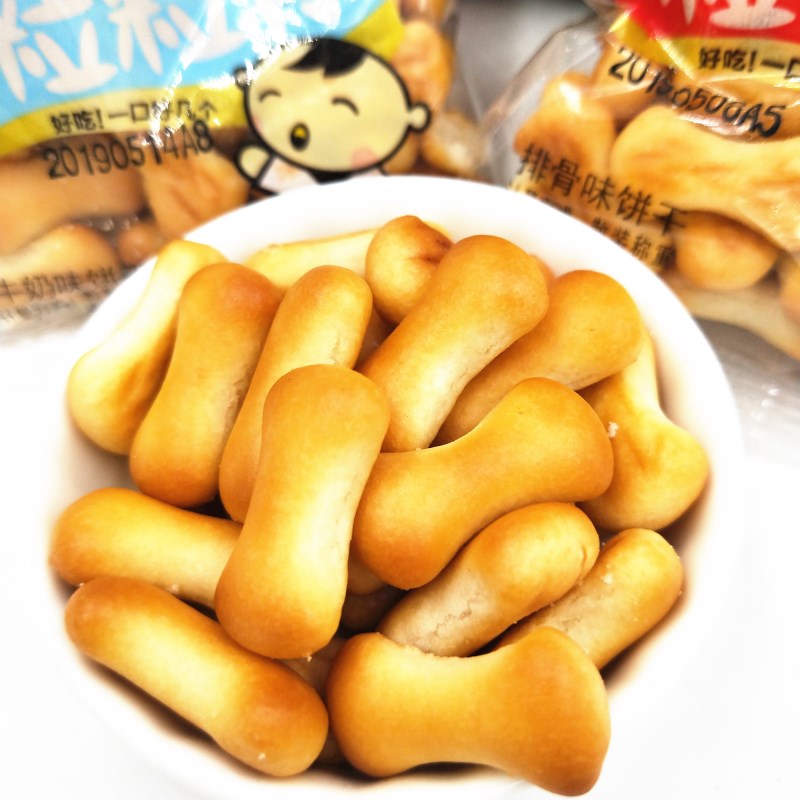 Mouth mouth magic granules baby children's bone biscuit milk. Ribs flavored casual snacks are weighed 500g in three portions