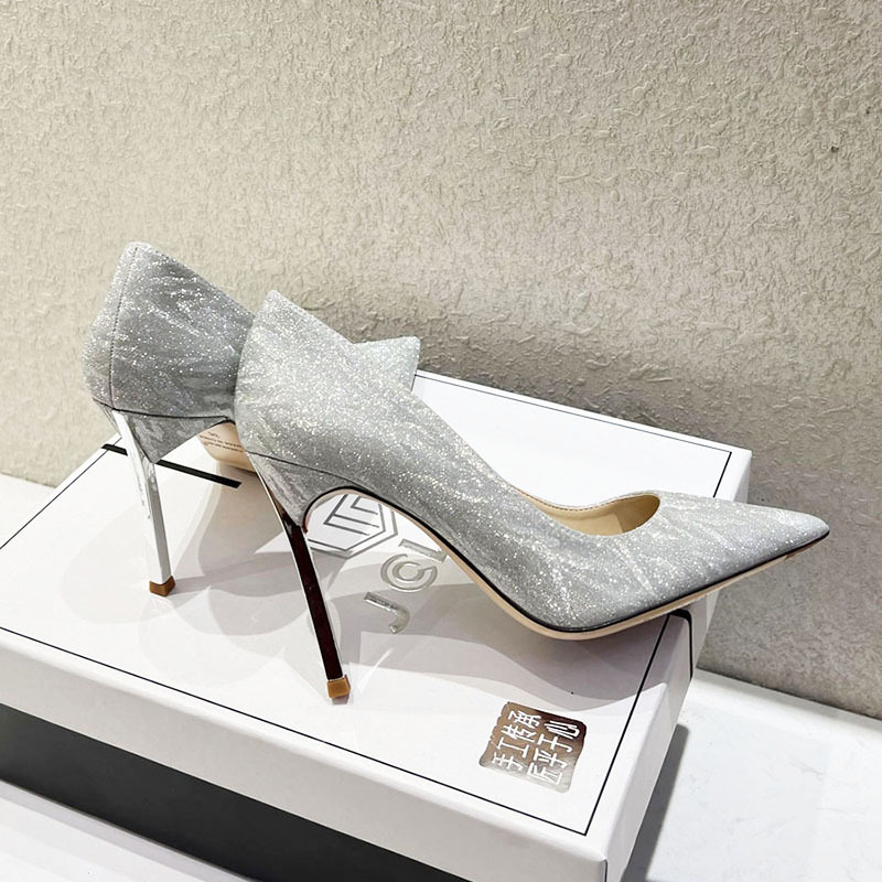 Spring New Style Sequined High Heels, Stiletto Heels, Stunning Pointed Toe Women's Shoes, Sexy and Elegant Silver 12cm Single Shoes Spring New Style Sequined High Heels, Stiletto Heels, Stunning Pointed Toe Women's Shoes, Sexy and Elegant Silver 12cm Single Shoes