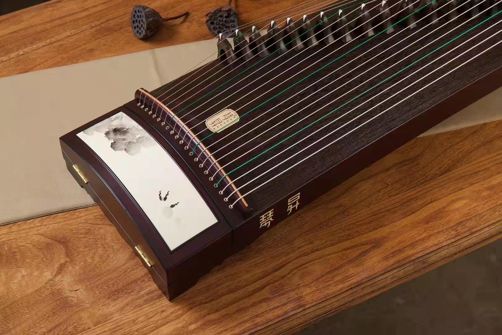 Qinsheng Guzheng (ink and water danqing) red sandalwood professional playing zheng verification test adult children beginners collection