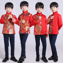 Childrens Tang Costume Boy Chinese Style Gown Boy Festival China Wind Plays Out of Flower Boy Little Host Traditional Blouse