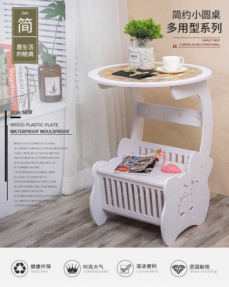 Nordic tea table minimalist small family type net red sofa edge a few side tables small round table mini bedroom ins bedside small cabinet