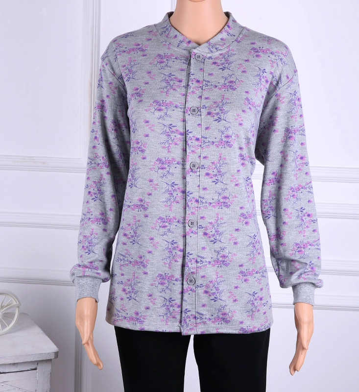 Trung niên và mùa thu quần áo của phụ nữ áo sơ mi mặc bông cardigan ông già mở bông áo len phần mỏng đồ lót nhiệt áo nam áo lót nam cổ tròn