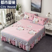 Bộ đồ giường bằng vải cotton đơn bộ chăn ga gối đệm nệm bảo vệ trượt 1,5m 1,8 m - Váy Petti