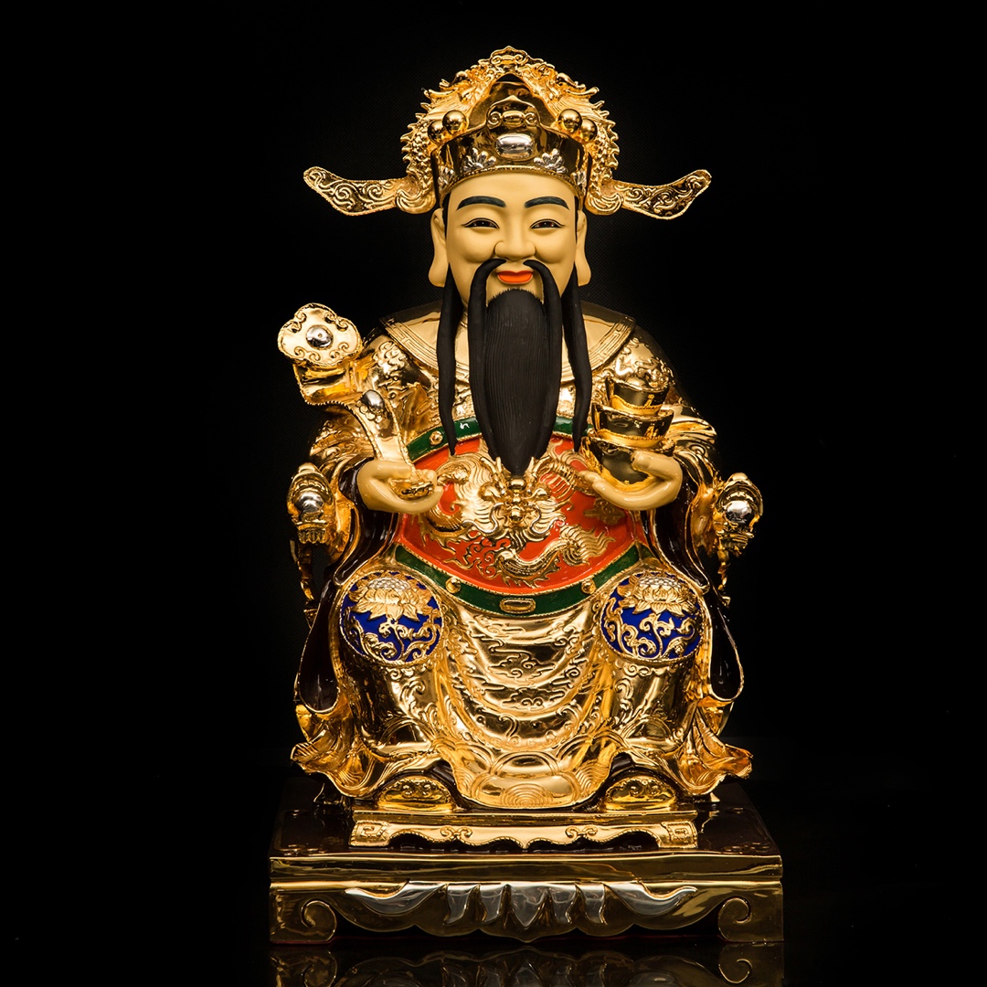 Taiwan Shengfan Golden Buddha Buddha Like Brass Wenlu Fortune Statue for Living Room Fengshui Opening Gift Accessories