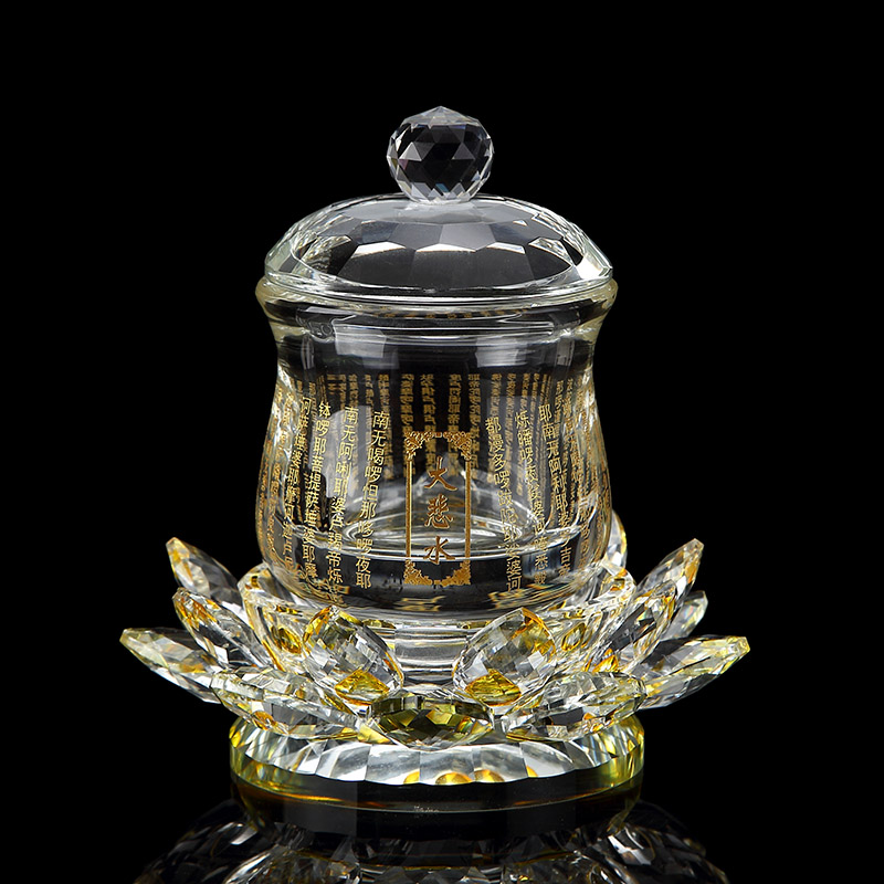 Transparent crystal for the cup Buddha Former Grand Sadness Curses St water glass Sin Home Little number Buddha for the Goblet Lotus Gong Cup Guanyin Cup