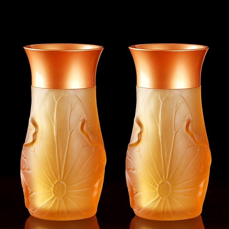 Taiwan Zen Lotus Vase Glazed to Guanyin vase for flower arrangement vase brass home reliquary lotus bottle-Taobao