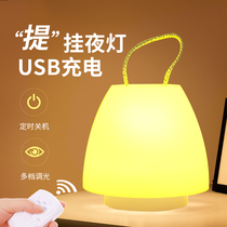 Baby night light Baby feeding soft light remote control bedroom bedside energy-saving charging and plug-in luminous sleep portable light female