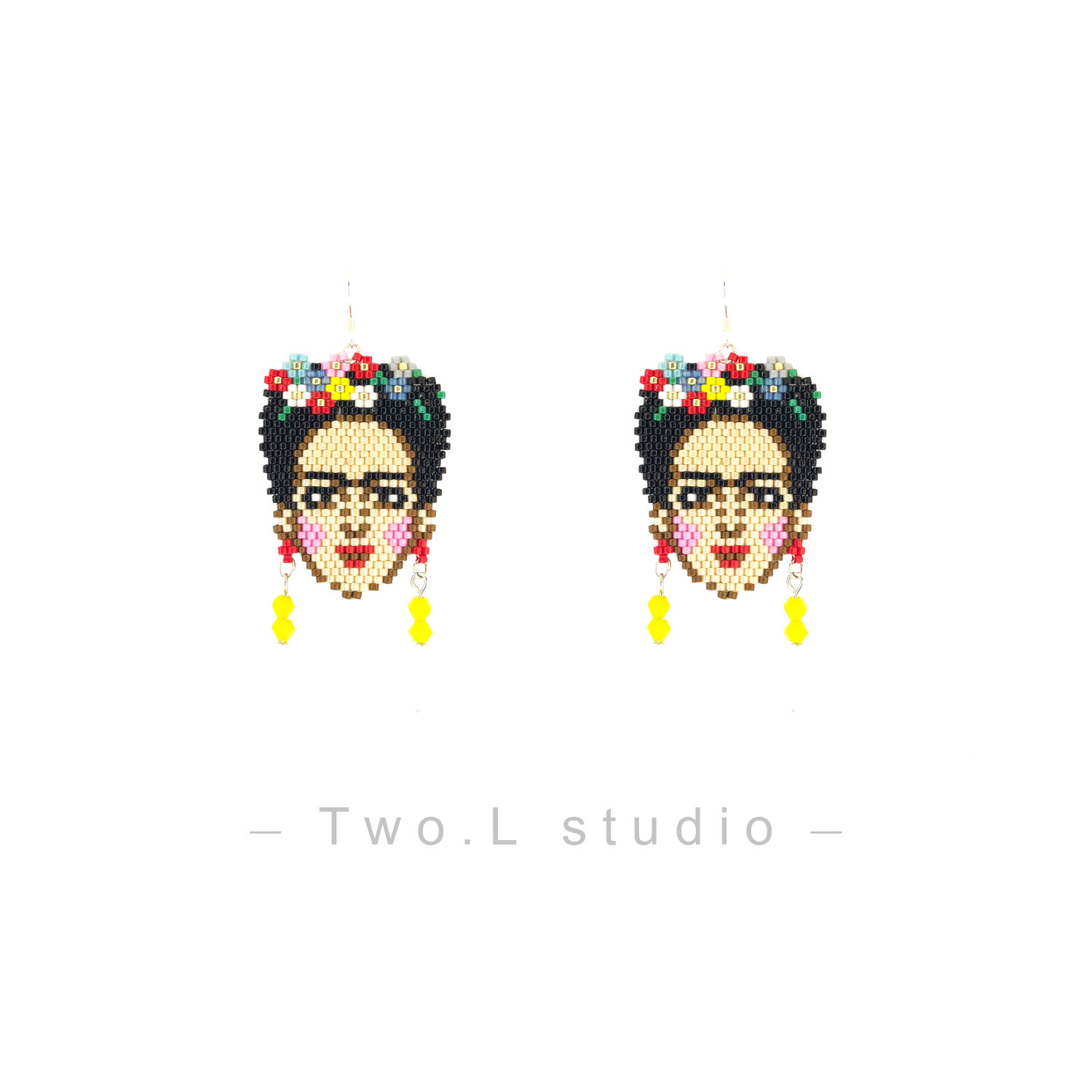 Designer Two L studio small handmade Everest Frida Frida avatar Personality Tide Female Earrings