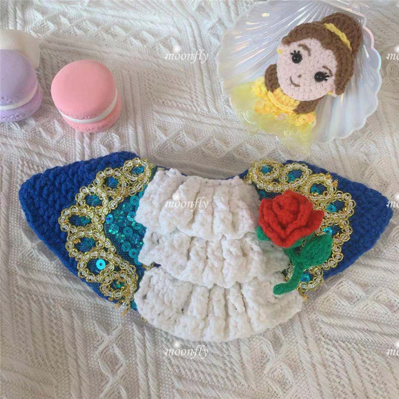 Pure handmade custom pet scarves handsome Beauty and the Beast kitty Decorative Scarf than the Bear Gold Mao Chai Dog Scarf