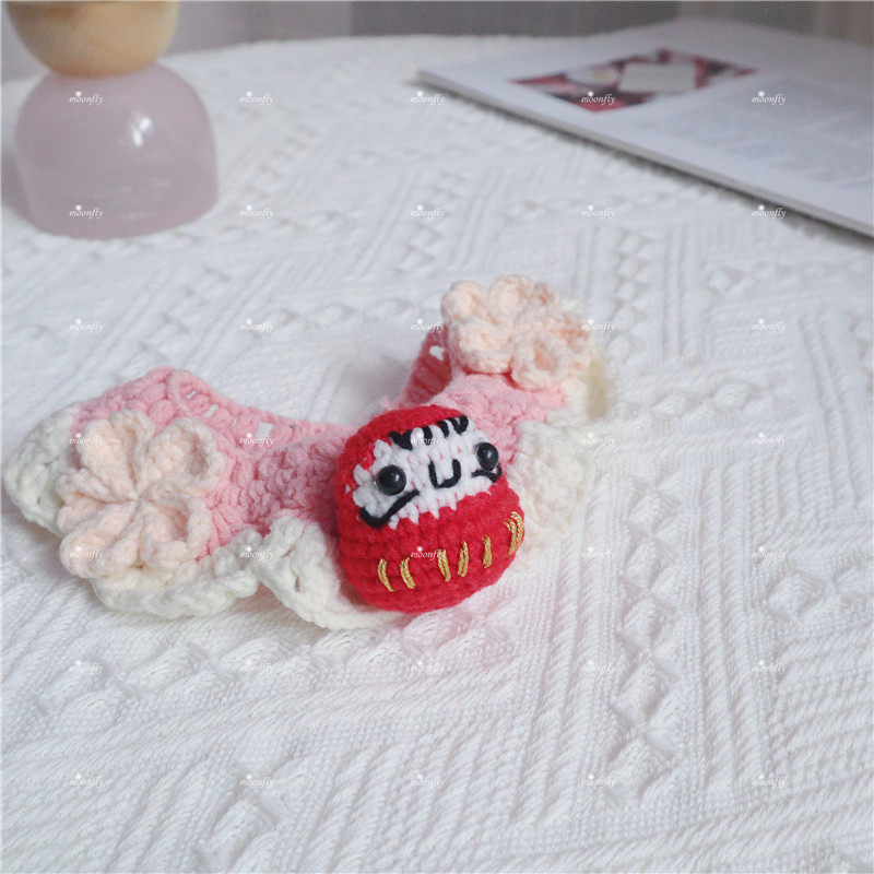 Original hand-woven cute puppet cat scarf Japanese dog scarf than bear collar fox dog teddy collar
