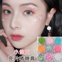 Stage makeup gel cream glue-free star star stickers eye makeup sequin lolita glitter face makeup eye shadow flash powder