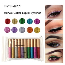 European and American shiny eye line liquid suit 10 clothes bright sheet bursting eye shadow liquid color bright pink pearlescent bright crystal crystal show